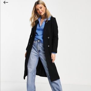 ASOS / MONKI BLACK BOUCLE DOUBLE BREASTED COAT